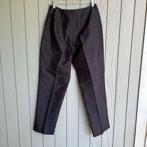 Parisian Signature Black 100% Silk Twill Ankle Length Slacks Pants - SZ 8 - Picture 9 of 9